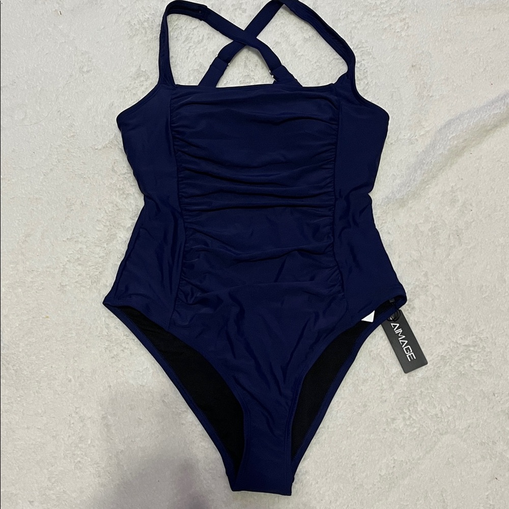AI’MAGE Navy and Black Swimsuit